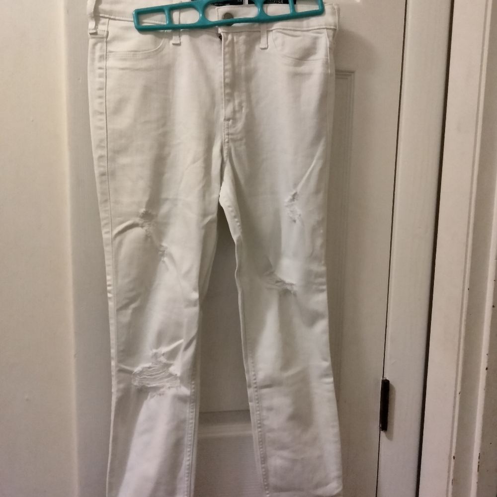 Hollister high rise crop jean jeggings white 7R
